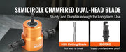 Charger l'image dans la visionneuse de galerie, Amocart Double Head Sheet Metal Nibbler Cutter 360 Degree Metal Nibbler Drill Attachment with Extra Punch and Die Cutting Hole
