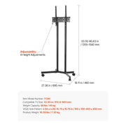 Load image into Gallery viewer, Amocart Rolling TV Stand Mobile TV Cart Suit for Various Sizes TV Portable TV Stand with Wheels for Living Room Bedroom Office
