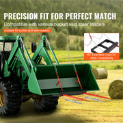 Load image into Gallery viewer, SucceBuy 49" Hay Spear Bale Spears 3000lbs Loading Capacity Skid Steer Loader Tractor Bucket Attachment with Stabilizer Spears
