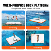 Load image into Gallery viewer, SucceBuy Inflatable Floating Dock Non-Slip Water Floating Dock Mat with Detachable Ladder Floating Platform Island Raft for Pool
