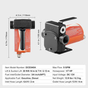 Load image into Gallery viewer, Amocart Fuel Transfer Pump 12V DC 5GPM / 8GPM / 12GPM Portable Type Electric Diesel Transfer Pump for Diesel Methanol Blends
