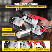 Load image into Gallery viewer, SucceBuy Portable BandSaw 5Inch Cutting Capacity Cordless Variable Speed 10Amp Motor Deep Cut Bandsaw for Metal Wood Pipes Rebar
