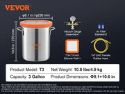Load image into Gallery viewer, SucceBuy 3/5 Gal Upgraded Tempered Glass Lid Vacuum Degassing Chamber 304 Stainless Steel for Stabilizing Wood, Resin Degassing
