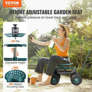 Load image into Gallery viewer, Amocart Garden Cart Rolling Workseat with Wheels Gardening Stool for Planting 360Degree Swivel Seat Wagon Scooter with Steering
