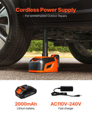 Load image into Gallery viewer, SucceBuy Electric Car Jack, 5T Adjustable Electric Scissor Jack Tire Changer with LED Light &amp; Remote Controlfor Sedan SUV Truck
