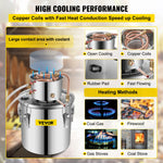 SucceBuy 3 Gal Alcohol Distiller Alambic Moonshine Still Stainless Copper DIY Home Brew Water Wine Essential Oil Brewing Kit