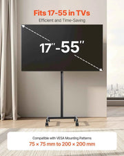 Load image into Gallery viewer, Amocart Rolling TV Stand Mobile TV Cart Suit for Various Sizes TV Portable TV Stand with Wheels for Living Room Bedroom Office
