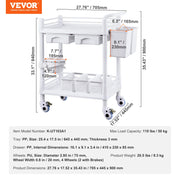 Charger l'image dans la visionneuse de galerie, for Lab Clinic Hospital Salon Amocart 2/3/4/5 Tiers Lab Carts Lab Utility Cart Mobile Medical W/ ABS Material Rolling Cart
