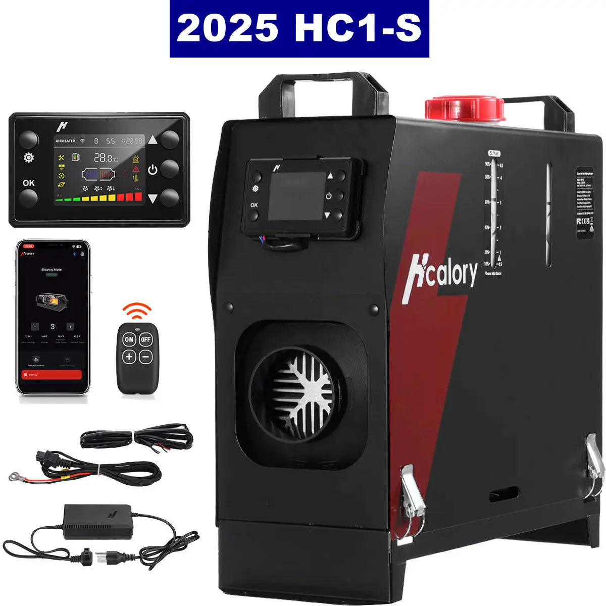 Hcalory HC1-S 12V/24VDC 8KW Diesel Auxiliary Heater AC110-130V All-in-One Air Parking Heater Smart App Remote Control Amocart