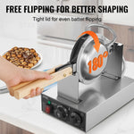 Non-Stick Stainless Steel Bubble Puff w/180° Rotatable 2 Pans & Wooden Handles Amocart Commercial Egg Bubble Waffle Maker 1400W