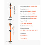 Amocart 2-Pack Cabinet Jack Support Pole Steel Telescopic Quick Support Rod Adjustable 3rd Hand System for Lifting Cargo Bars