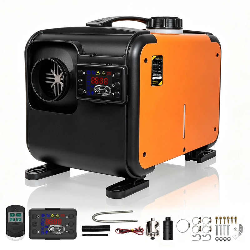 Sunster TP1 8KW Portable All-in-One Diesel Parking Heater,12V/24V,LCD Remote,0.11-0.38L/H,5L Tank 20H,Complete Kit,Safety Protect for RV Truck Camper Boat Tent Amocart