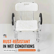 Load image into Gallery viewer, Amocart Shower Chair with Back Adjustable Height for Bathtub Non-slip Bathroom Bench Seat for Elderly Disabled 350 LBS Capacity
