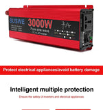 Pure Sine Inverter 1000W-3000W DC To AC 12V/24V To 110V/220V Car Power Inverter Portable Power Bank Converter Car Transformer