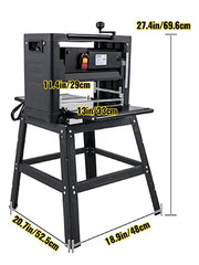 Charger l'image dans la visionneuse de galerie, Amocart Electric Planer 12.5/13 inch Thicknesser Wood Planer With Stand &amp; Dust Exhaust 1800W 8000RPM for Woodworking Power Tool
