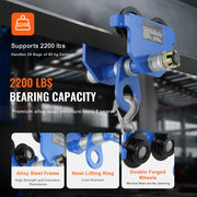 Load image into Gallery viewer, SucceBuy 0.5/1/2T Manual Push Beam Trolley with Dual Wheels Adjustable Width 2.5-5.5in Garage Hoist for Straight Curved I Beam - AMOCART
