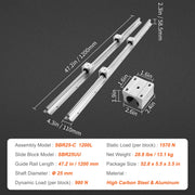 Charger l'image dans la visionneuse de galerie, Amocart 2PCS Linear Guide Rails SBR12 SBR16 SBR20 SBR25 800-2200mm &amp; 4PCS UU Bearing Blocks Smooth Motion DIY Mills CNC Parts
