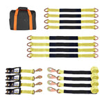 Amocart Wheel Chock Tie-Down Kit Car Tie Down Kit with Break Strength 10009lbs Working Load 3333lbs for ATV UTV & Pickup Trucks