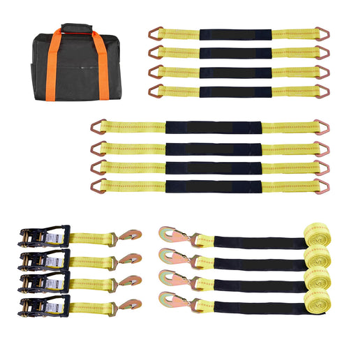 Kit de sangles pour cales de roue SucceBuy, kit de sangles d'arrimage pour voiture avec une charge de rupture de 4540 kg et une charge utile de 1512 kg pour VTT, UTV et camionnettes