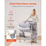 Load image into Gallery viewer, SucceBuy Baby Changing Table Foldable Diaper Change Station with 2 Fabric Drawers Side Basket &amp; Hanging Rod Adjustable Height
