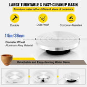 Load image into Gallery viewer, Amocart Pottery Wheel 14in/36cm Pottery Forming Machine with Foot Pedal Pottery Wheel for Adults 450W Electric Pottery Wheel
