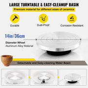 Load image into Gallery viewer, SucceBuy Pottery Wheel 14in/36cm Pottery Forming Machine with Foot Pedal Pottery Wheel for Adults 450W Electric Pottery Wheel
