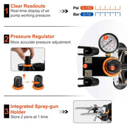 Load image into Gallery viewer, Amocart Professional Dual-Action Airbrush 120W Electric Spray Gun Air Brush Painting Set Art Nail Tattoo Makeup Model Sprayer
