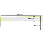 Amocart Outdoor Volleyball Net System Adjustable Height Steel Poles with PVC Volleyball Pump Carrying Bag for Beach Lawn