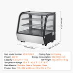 Amocart 3.5/4.2/5/9.8 cft Refrigerated Display Case Large Commercial Pastry Display Refrigerator with LED Lighting for Bakery
