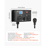 Amocart Manual EV Charging Switch for Dryer & EV 24A Max 240V with Circuit Breaker Real-Time Display Hand-Operated Selector ETL