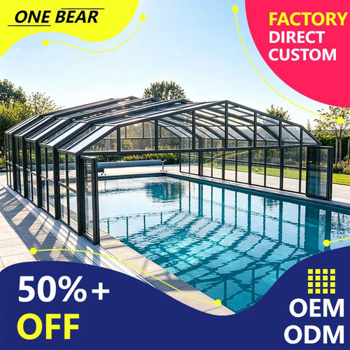 Any Size Custom Reinforced Aluminum Pool Cover Telescopic Push Pull Wind Frost Resist Villa Courtyard Outdoor Pool Protect Roof