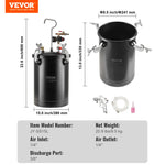 Amocart Spray Paint Pressure Pot 15L Pressure Pot Tank 60psi Adjustale Pressure Steel Pressure Pot Paint Tank Spray Gun Hose