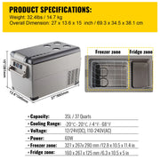 Load image into Gallery viewer, SucceBuy 20L 22L 35L 45L 55L Car Refrigerator Mini Fridge Freezer Portable Compressor Cooler 12/24V DC 110-240V Ice Box
