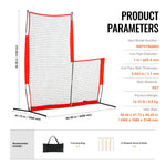 SucceBuy L Screen Baseball for Batting Cage 7x7 ft Softball Safety Screen Body Protector Portable Batting Screen with Carry Bag