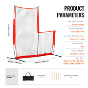 Load image into Gallery viewer, SucceBuy L Screen Baseball for Batting Cage 7x7 ft Softball Safety Screen Body Protector Portable Batting Screen with Carry Bag - AMOCART
