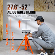 Load image into Gallery viewer, SucceBuy Roller Stand Heavy Duty 2500 LBS Load Capacity 27.6"-52" Adjustable Folding Roller Support Stand for Pipe Wooden Boards
