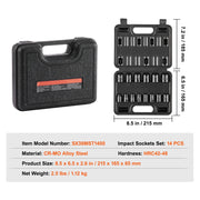 Load image into Gallery viewer, Amocart 3/8" Drive Impact Socket Set 29 Pcs Shallow Socket SAE 3/8-1" and Metric 8-22mm 6Point CR-V Alloy Steel for Auto Repair
