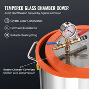 Charger l'image dans la visionneuse de galerie, Amocart Chambre à vide 3GAL/5GAL et kit de pompe 3,5 CFM Kit de chambre de dégazage sous vide avec couvercle en verre=
