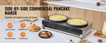 SucceBuy 16in Electric Crepe Maker Double Head Commercial Crepe Machine Flat Plate Crepe Griddle Desktop Cereals Pancake Stove