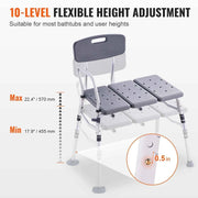 Load image into Gallery viewer, Amocart Tub Transfer Bench for Bathtub Shower Seats Lightweight Shower Bench with Non-Slip Bath Seats with Armrest and Backrest

