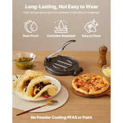 Load image into Gallery viewer, Amocart 8 10 Inch Tortilla Press Cast Iron Tortilla and Roti Maker Heavy Duty Tortilladora Press Pataconera Makers w/Handle
