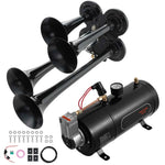 Amocart Train Horns Kit, 4 Trumpet Air Horn Kit, 150dB Train Horns for Pickup Trucks 12V 120 psi Air Compressor for Truck Train
