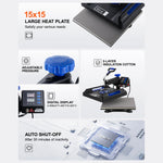 Amocart Heat Press Machine Heat Transfer Machine with 30 oz Tumbler Press 360° Swing Away Digital T-Shirt Pressing Coating