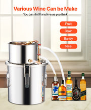 Bild in Galerie-Viewer laden, SucceBuy Alcohol Still 3 5 8Gal Stainless Steel Water Alcohol Distiller with Copper Coil Home Brewing Refining Fermentation Kit
