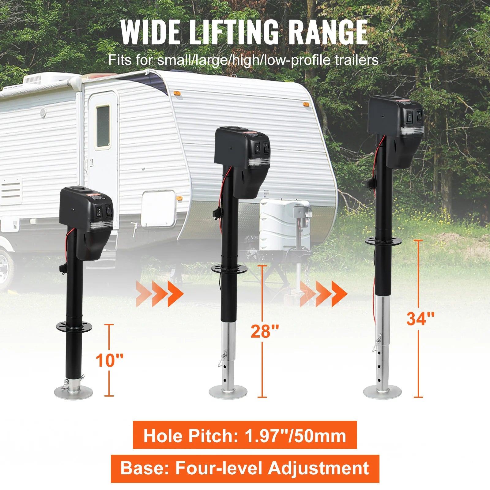 SucceBuy 3500/4000lbs Electric Trailer Jack Automotive Mechanical Workshop Tools Power Tongue Car Jack for BMW Tesla RV Camper