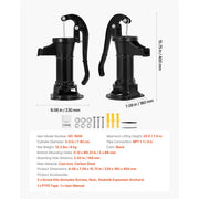 Load image into Gallery viewer, SucceBuy Well Hand Pitcher Pump 25 ft Maximum Lift Cast Iron NPT 1-1/4 in Connection for Garden Pond Farm Red/Black/Yellow/Green

