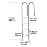 SucceBuy Swimming Pool Ladder Double Handrails Stairs with Non-slip Heavy Duty Steps for 48-54 In Inground & Above-ground Pools