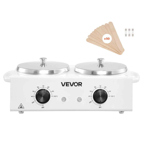 SucceBuy Double Wax Warmer 1200ML Professional Dual Wax Warmer for Hair Removal Adjustable Electric Waxing Heater Pot for Home