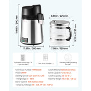 Load image into Gallery viewer, Amocart Water Distiller 6L 1.6 Gal Larger Pure Water Purifier Filter For Home Table Countertop Glass Pot Distilled Maker Sliver

