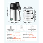 Load image into Gallery viewer, SucceBuy Water Distiller 6L 1.6 Gal Larger Pure Water Purifier Filter For Home Table Countertop Glass Pot Distilled Maker Sliver - AMOCART
